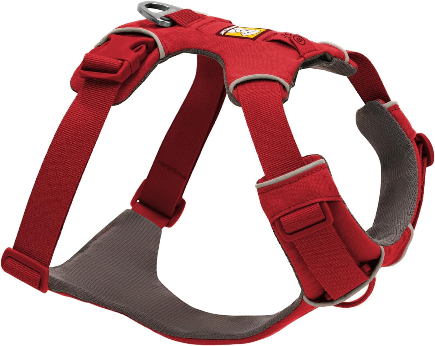 Ruffwear Front Range Harness in blue on a medium-sized dog during a trail hike